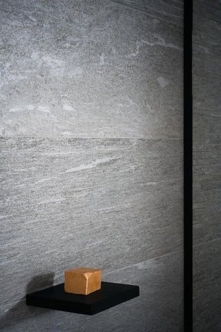 jet setter dusk color grey tile shower wall with soap