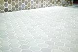 matte alabaster hexagon glass tiles 