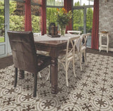 cool circolo pattern with basalto border in dining room