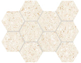 Terrazzo cream hex mosaic sheet