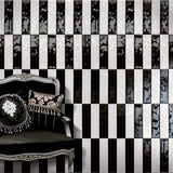 Black and white handmade look wall tile alternating pattern